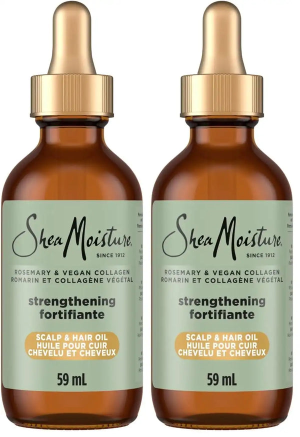 SheaMoisture Strengthening Scalp & Oil Rosemary & Vegan Collagen To Protect The Scalp And Strengthen Hair ScalpBoost Technology For A Cooling Sensation With ScalpBoost Technology 2 Fl Oz,(Pack of 2)