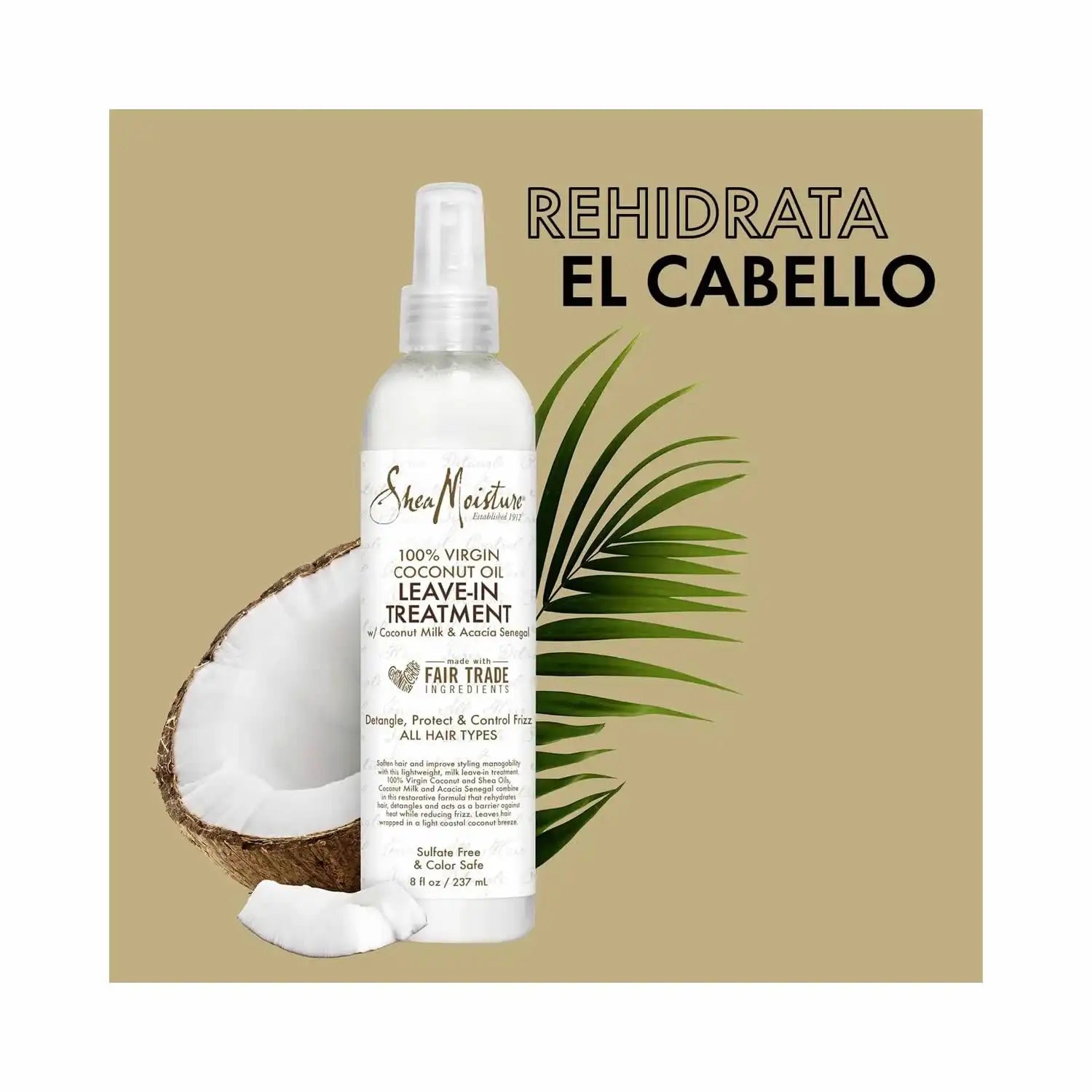 SheaMoisture 100 Percent Virgin Coconut Oil Leave-In Treatment, 8 Ounce, (Pack of 2) Secondary image