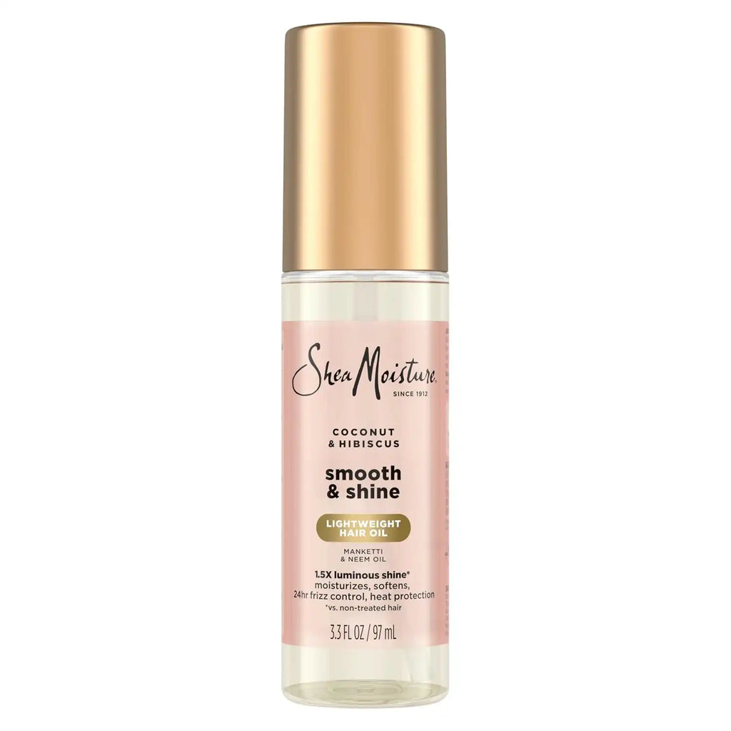 Shea Moisture Coconut & Hibiscus Smooth & Shine Oil Coconut & Hibiscus Softens And Hydrates Hair With Manketti And_Coconut Oil For A Lightweight Texture 3.3 Fl Oz (Pack of 6)
