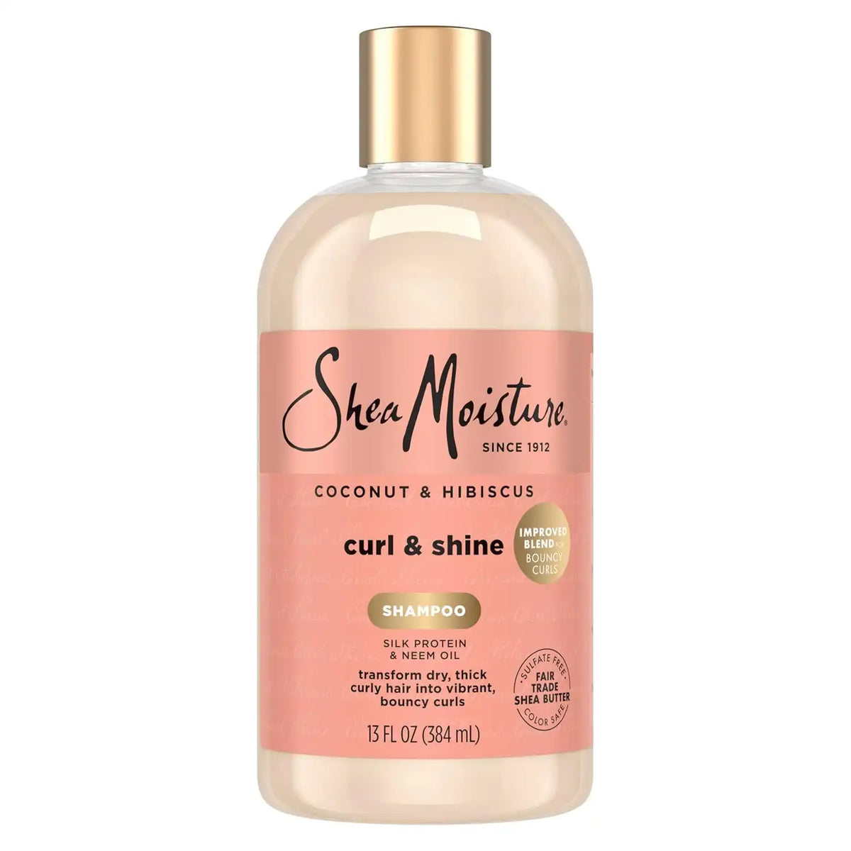 Shea Moisture Shampoo Curl and Shine for Curly Hair Coconut and Hibiscus Paraben Free Shampoo 13 oz Main image