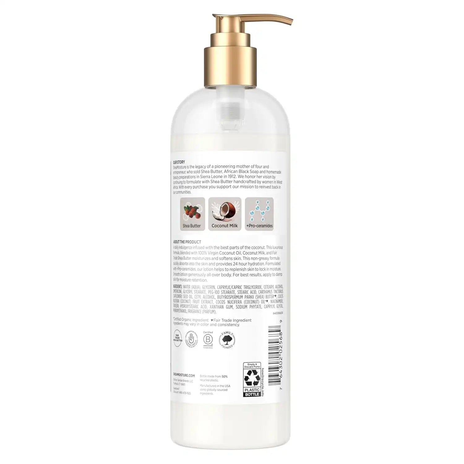 SheaMoisture Daily Hydration Body Lotion with 100% Virgin Coconut Oil, Shea Butter, Coconut Milk and Pro-Ceramides, Quickly Nourish & Soften Skin, 24H Moisturizing 16 oz (Pack of 4) Secondary image