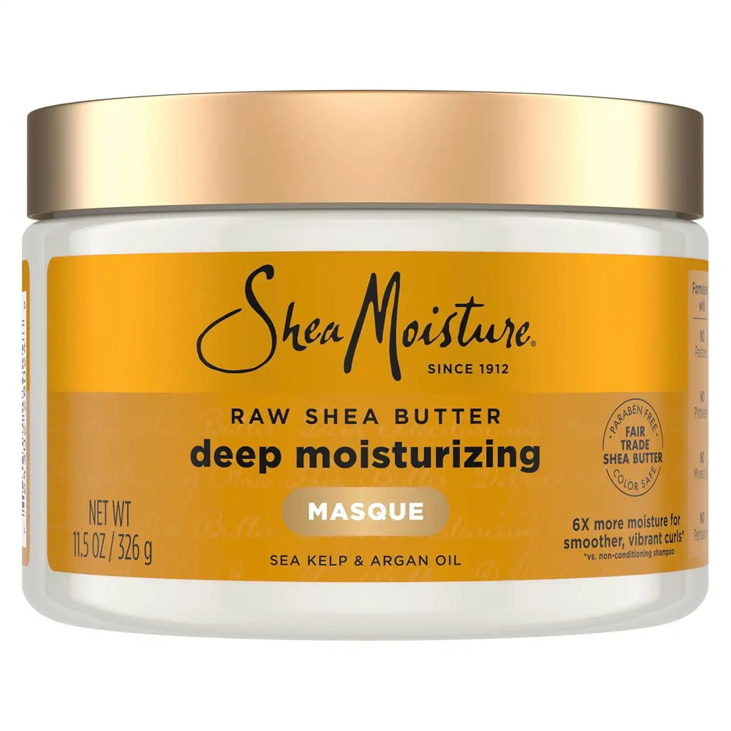 SheaMoisture Raw Shea Butter Deep Moisturizing Hair Masque for Curly Hair Raw Shea Butter Deep Conditioner to Moisturize and Renew Hair 11.5 oz