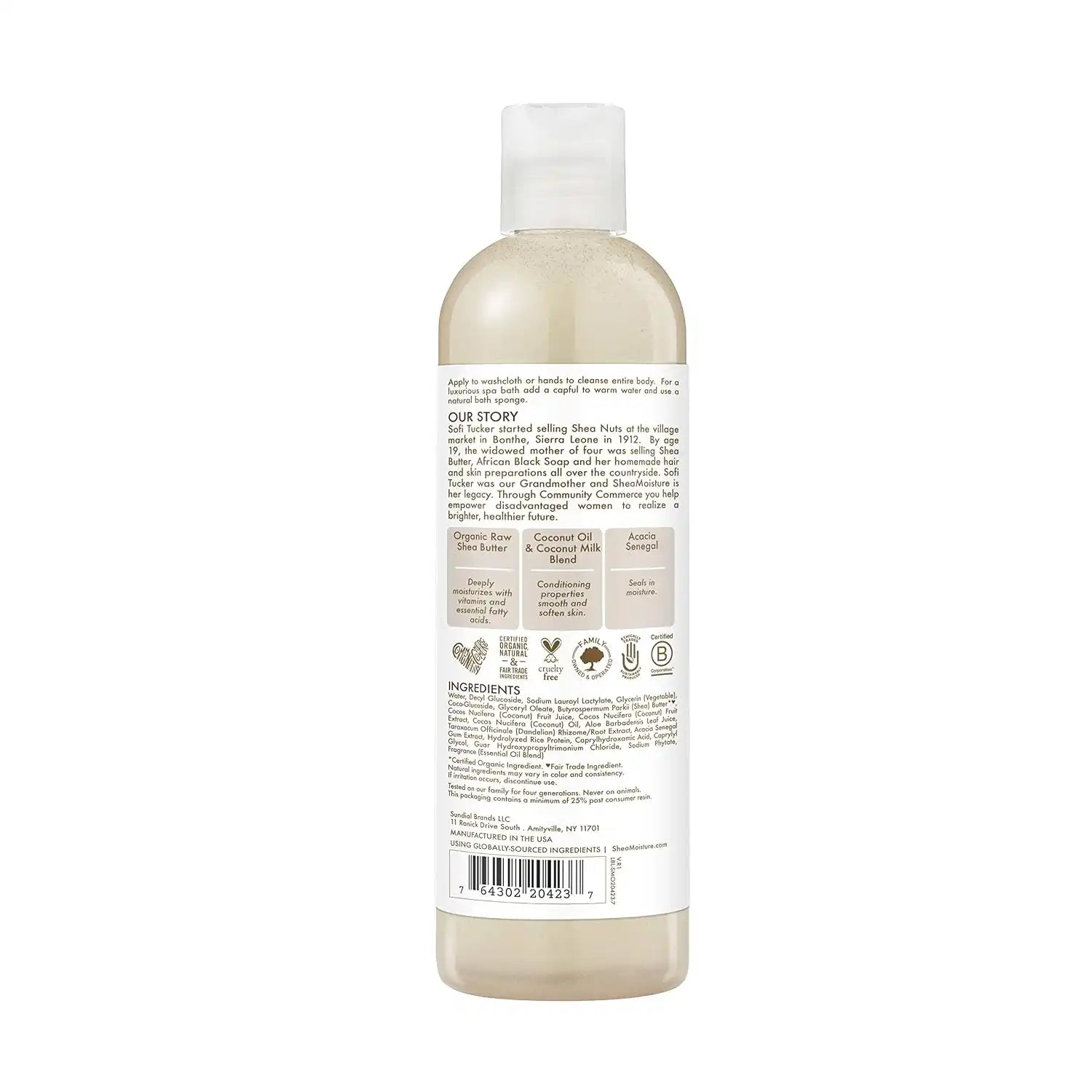 SheaMoisture 100% virgin coconut oil daily hydration bubble bath & body wash, 13 Fluid Ounce Secondary image