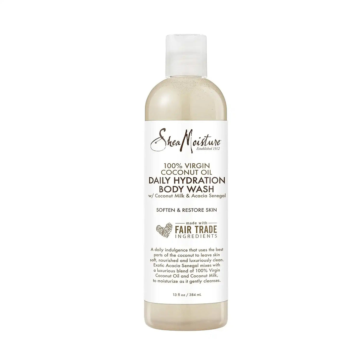 SheaMoisture 100% virgin coconut oil daily hydration bubble bath & body wash, 13 Fluid Ounce Main image