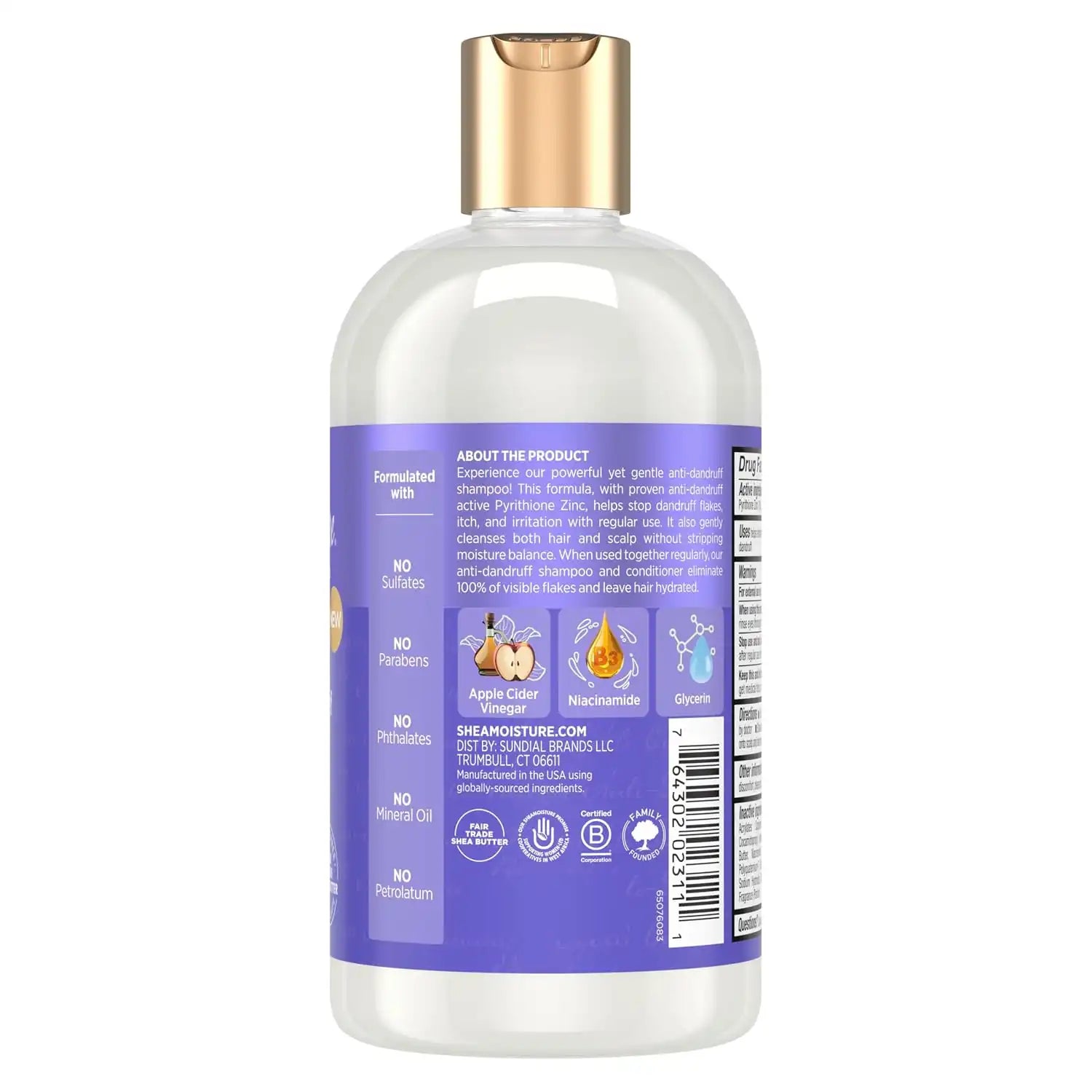 Shea Moisture Anti-Dandruff Shampoo Apple Cider Vinegar & Niacinamide 13oz Secondary image