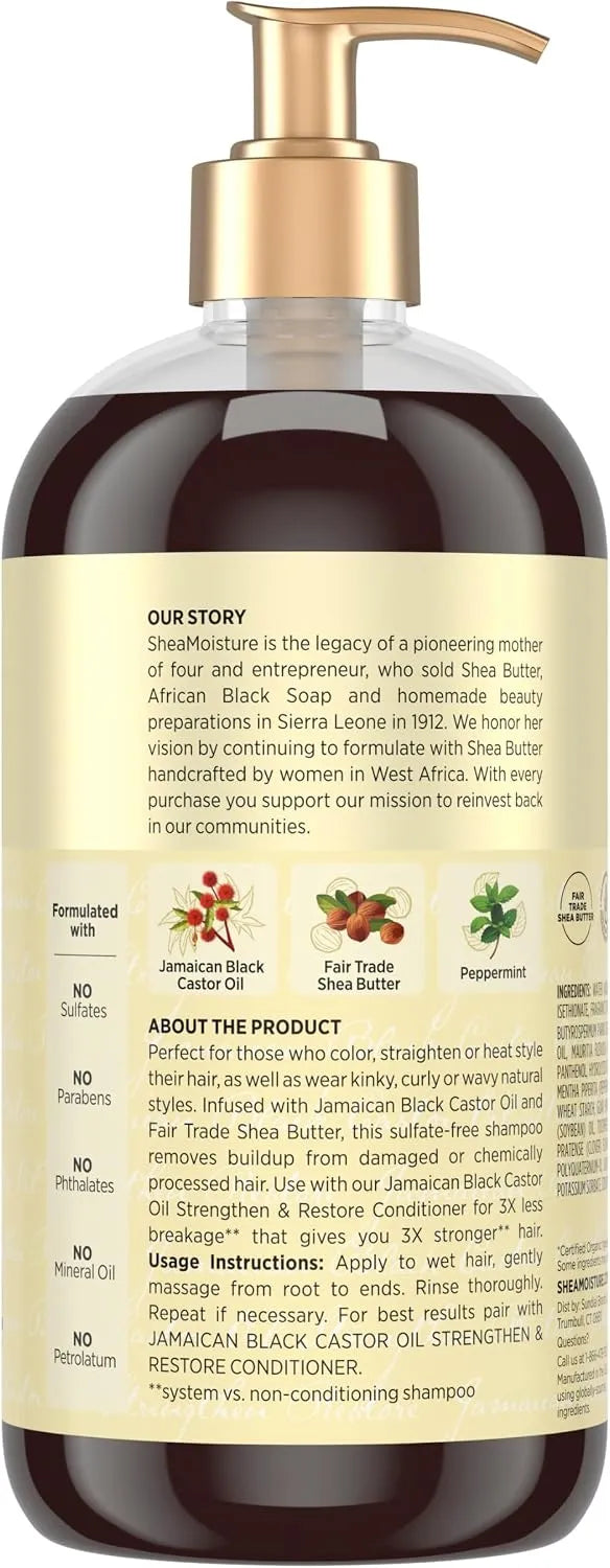 Shea Moisture Jamaican Black Castor Oil Shampoo Strengthen & Restore 24oz Secondary image