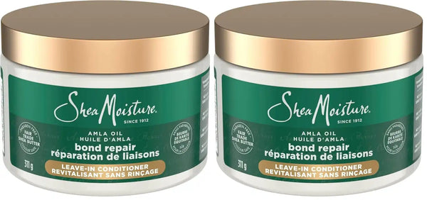 SheaMoisture Bond Repair Leave-In Conditioner Amla Oil Protects Against Damage, Strengthens With Hydroplex Technology For Less Breakage With Restorative HydroPlex Infusion 11FlOz, (Pack of 2)