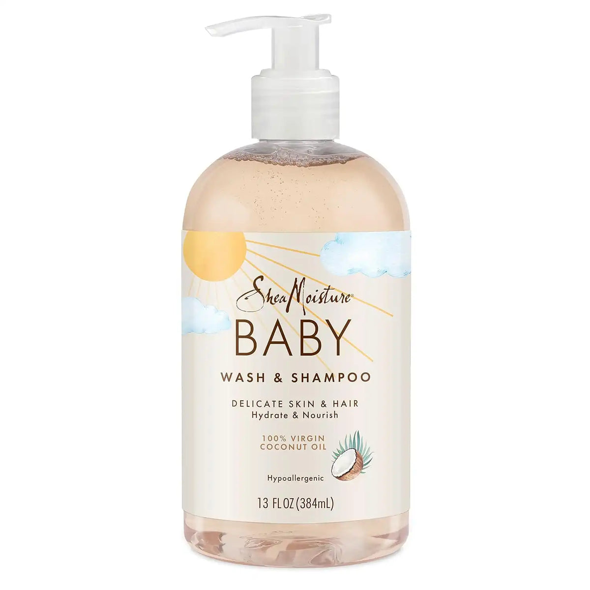 SheaMoisture Baby Wash and Shampoo for Baby Skin 100% Virgin Coconut Oil Cruelty Free Skin Care 13 oz Main image