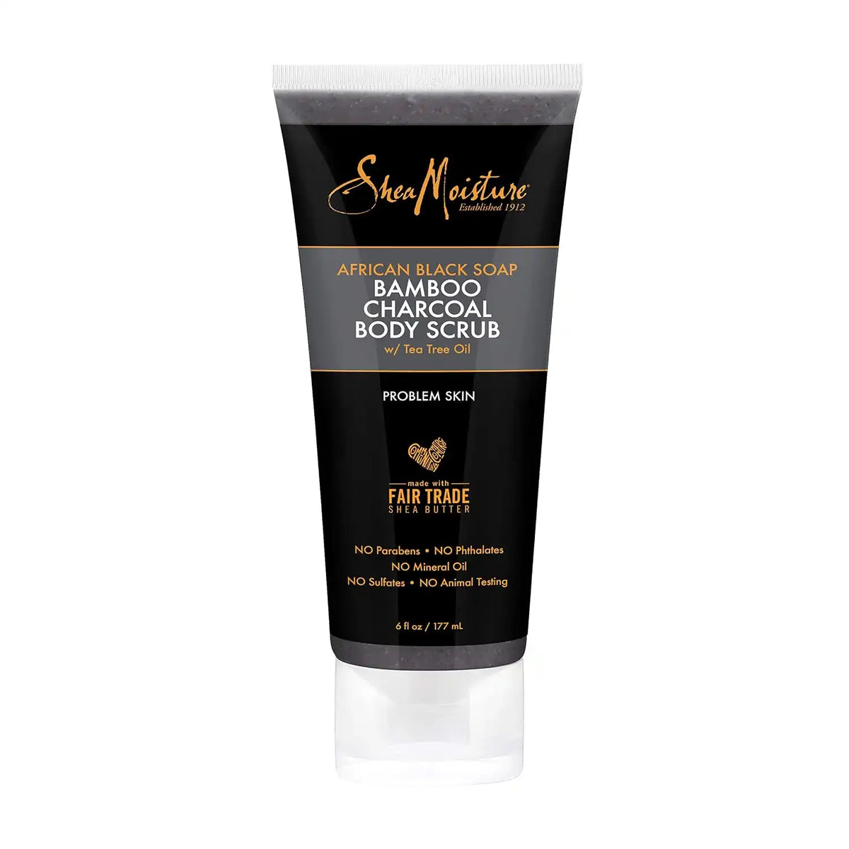SheaMoisture African black soap bamboo charcoal body scrub exfoliate, 6 Ounce Main image