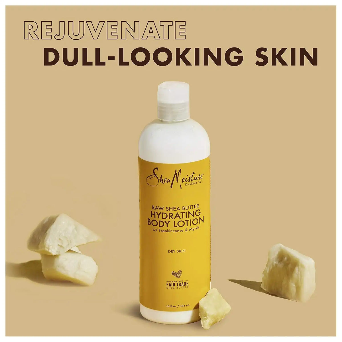 Sheamoisture Hydrating Body Lotion for Dry Skin Raw Shea Butter Paraben Free Lotion 13 oz Main image