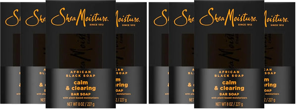 SheaMoisture Bar soap AfricanSoap Soothe & Clarify Skin Soothing and Clarifying bar-soap with 24h shea moisture nutrients for Healthy, Glowing Skin 8 oz (Pack of 8)