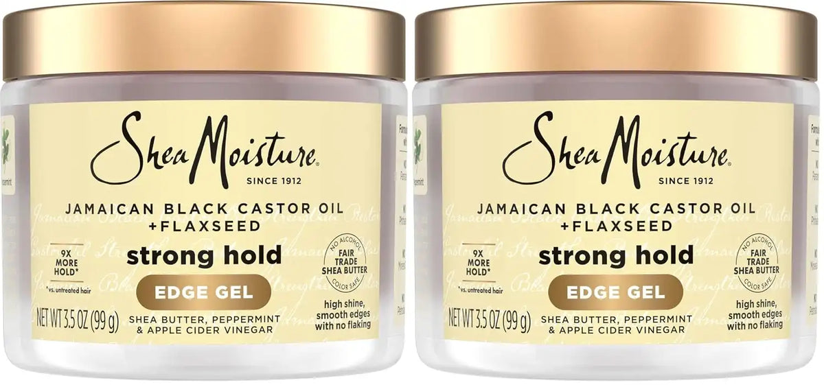 SheaMoisture Edge Control Strong Hold Gel+Flaxseed Jamaican Black Castor Oil Keeps Edges in Place,No Flakes,Infused With Hydrolyzed Corn Starch,Glycerin,Indulgent Scent ParabenFree AntiFrizz Gel 3.5oz Main image