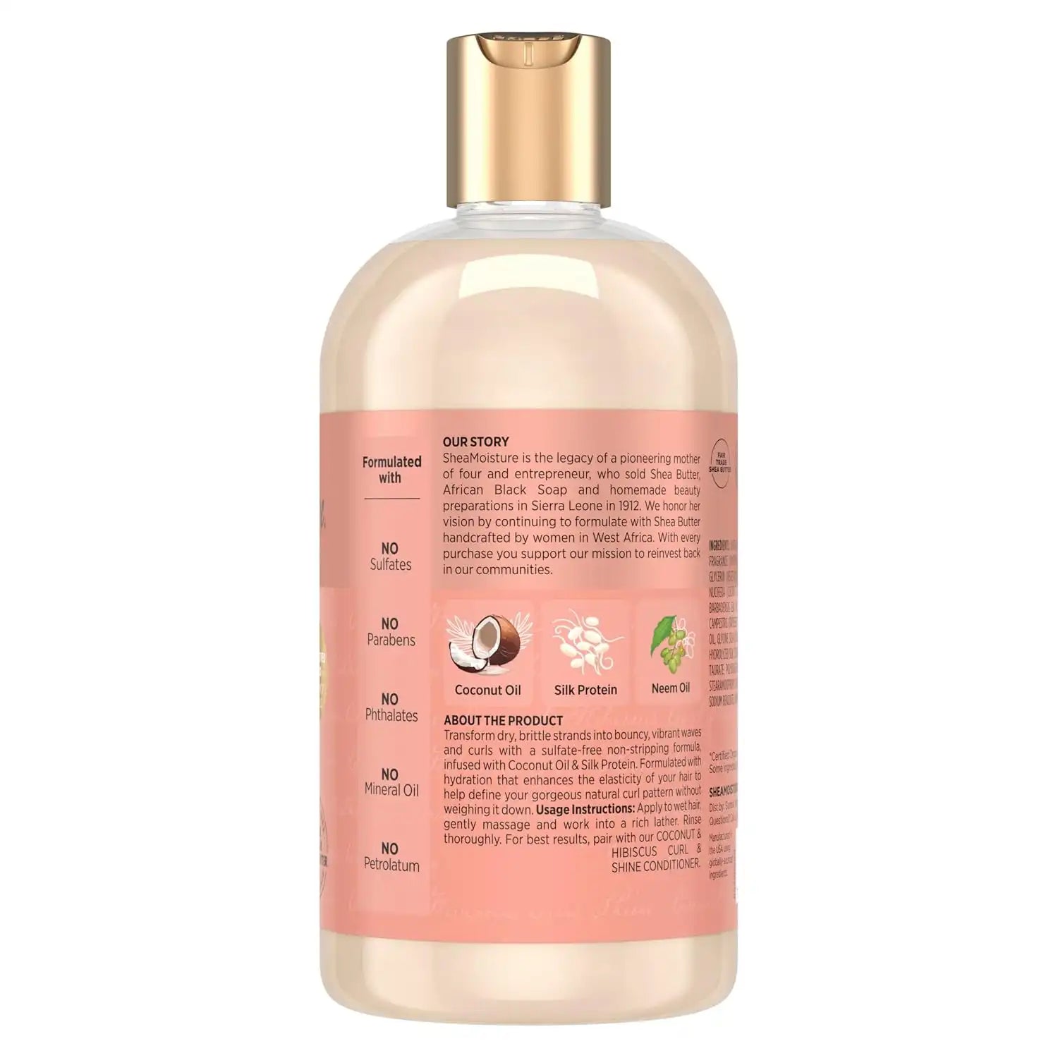 Shea Moisture Curl and Shine Coconut Shampoo Coconut & Hibiscus for Curly Hair Paraben Free Shampoo 13 oz (Pack of 4) Secondary image