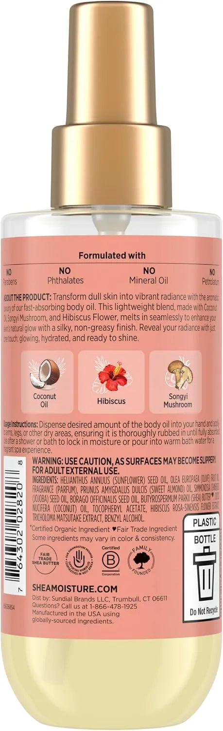 Shea Moisture Coconut & Hibiscus Illuminating Body Oil 6.7oz Secondary image