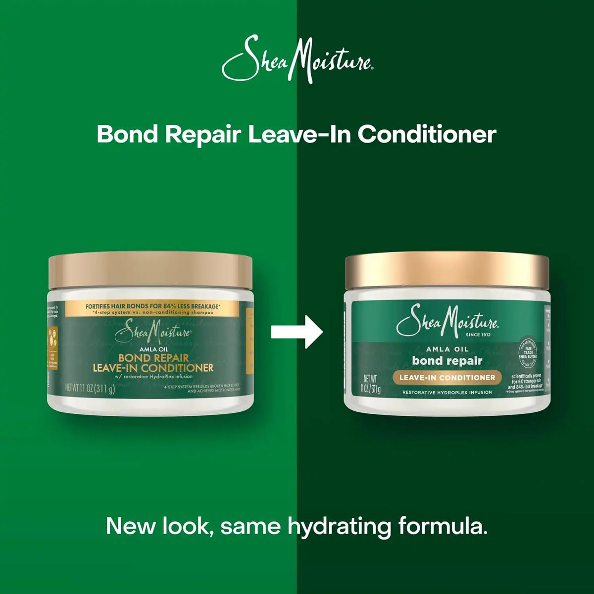 SheaMoisture Bond Repair Leave-In Conditioner Amla Oil Protects Against Damage, Strengthens With Hydroplex Technology For Less Breakage With Restorative HydroPlex Infusion 11FlOz, (Pack of 2)