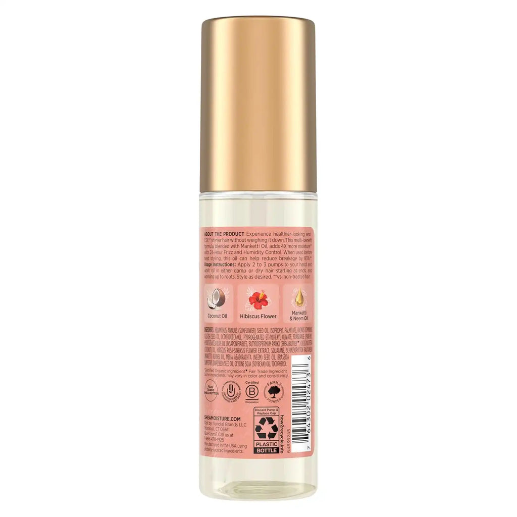 Shea Moisture Coconut & Hibiscus Smooth & Shine Oil Coconut & Hibiscus Softens And Hydrates Hair With Manketti And_Coconut Oil For A Lightweight Texture 3.3 Fl Oz (Pack of 6)