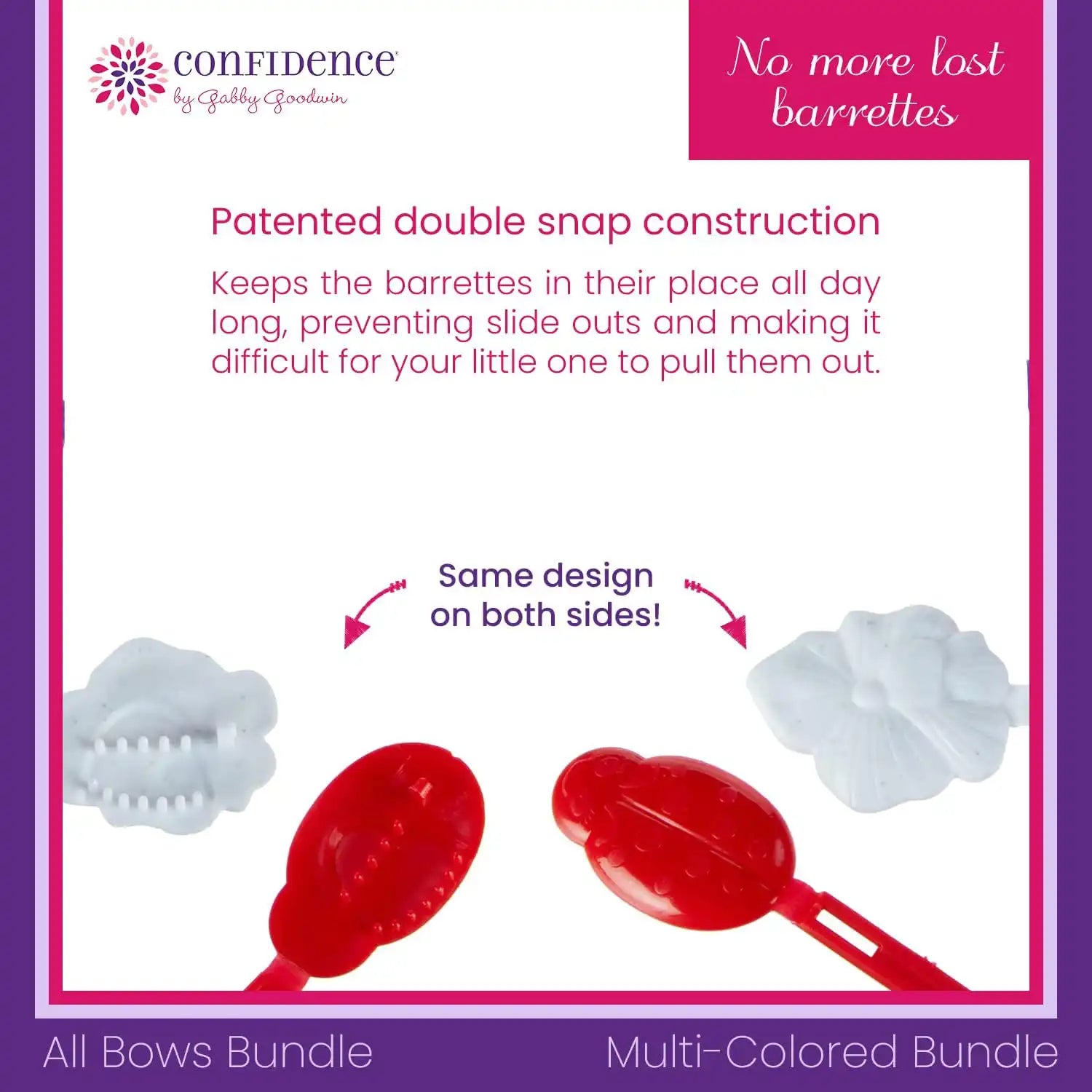 Confidence by GaBBY Goodwin - All GaBBY Bows Bundle - Non-Slip Barrettes – Bows that Stay in Place and Don't Slide Out – Double Sided Snap – 140 Pack – 14 Colors Secondary image