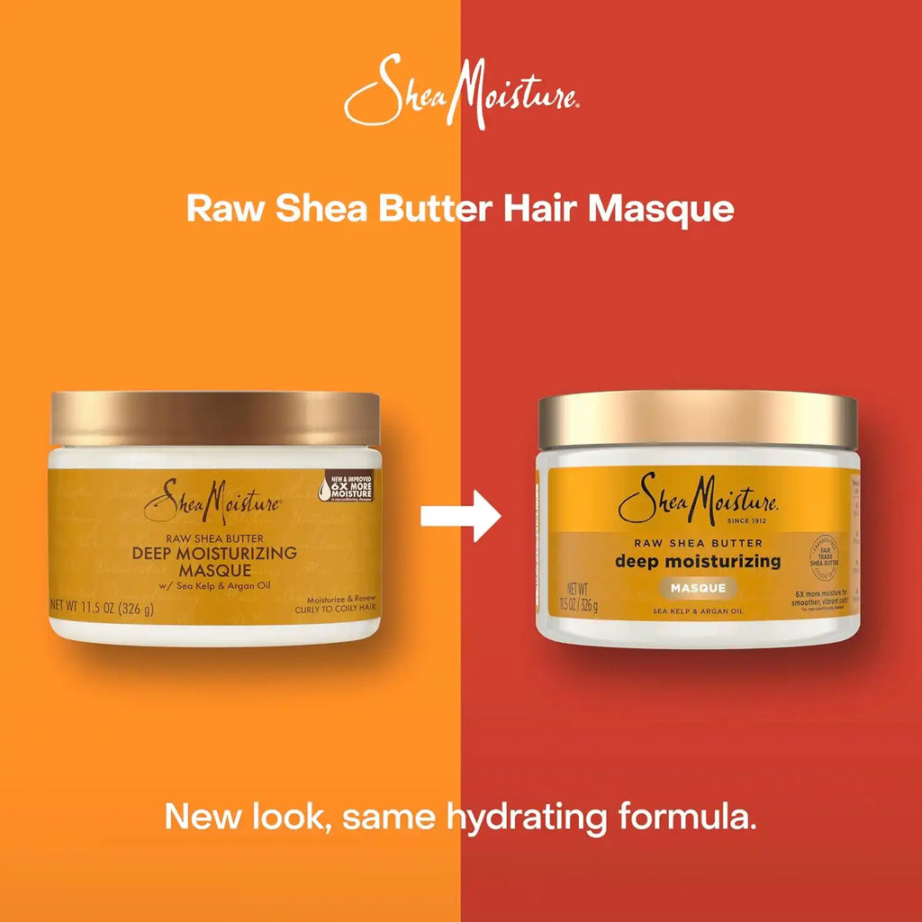 SheaMoisture Raw Shea Butter Deep Moisturizing Hair Masque for Curly Hair Raw Shea Butter Deep Conditioner to Moisturize and Renew-Hair 11.5 oz,(Pack of 2)