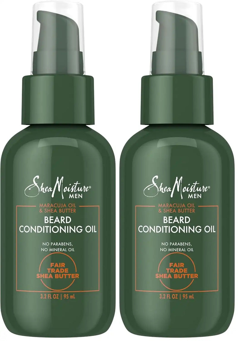 SheaMoisture Beard Conditioning Oil for a Full Beard Maracuja Oil and Shea Butter to Moisturize and Soften 3.2 oz,(Pack of 2)