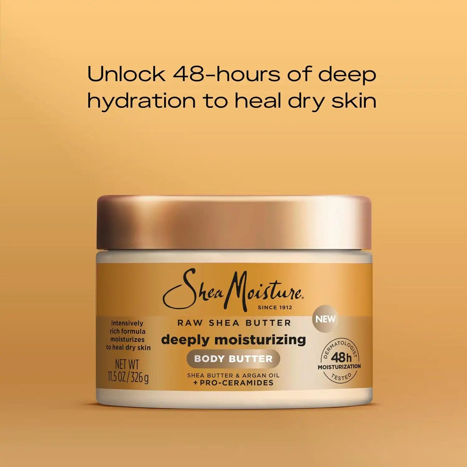 SheaMoisture Deeply Moisturizing Body Butter with Raw Shea Butter, Argan Oil and Pro-Ceramides, Rich Hydration & Healing of Dry Skin, 48H Moisturizing 11.5 oz (Pack of 12) Secondary image