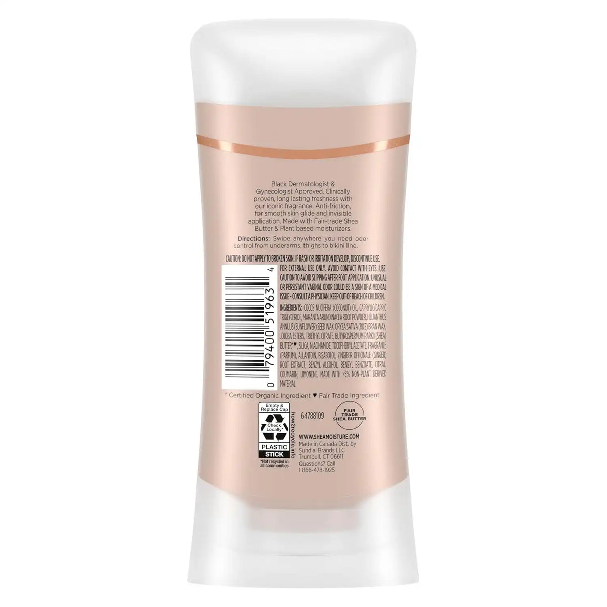 SheaMoisture Whole Body Deodorant Stick 72h Odor Control Fresh Aluminum Free 2.6 oz Main image