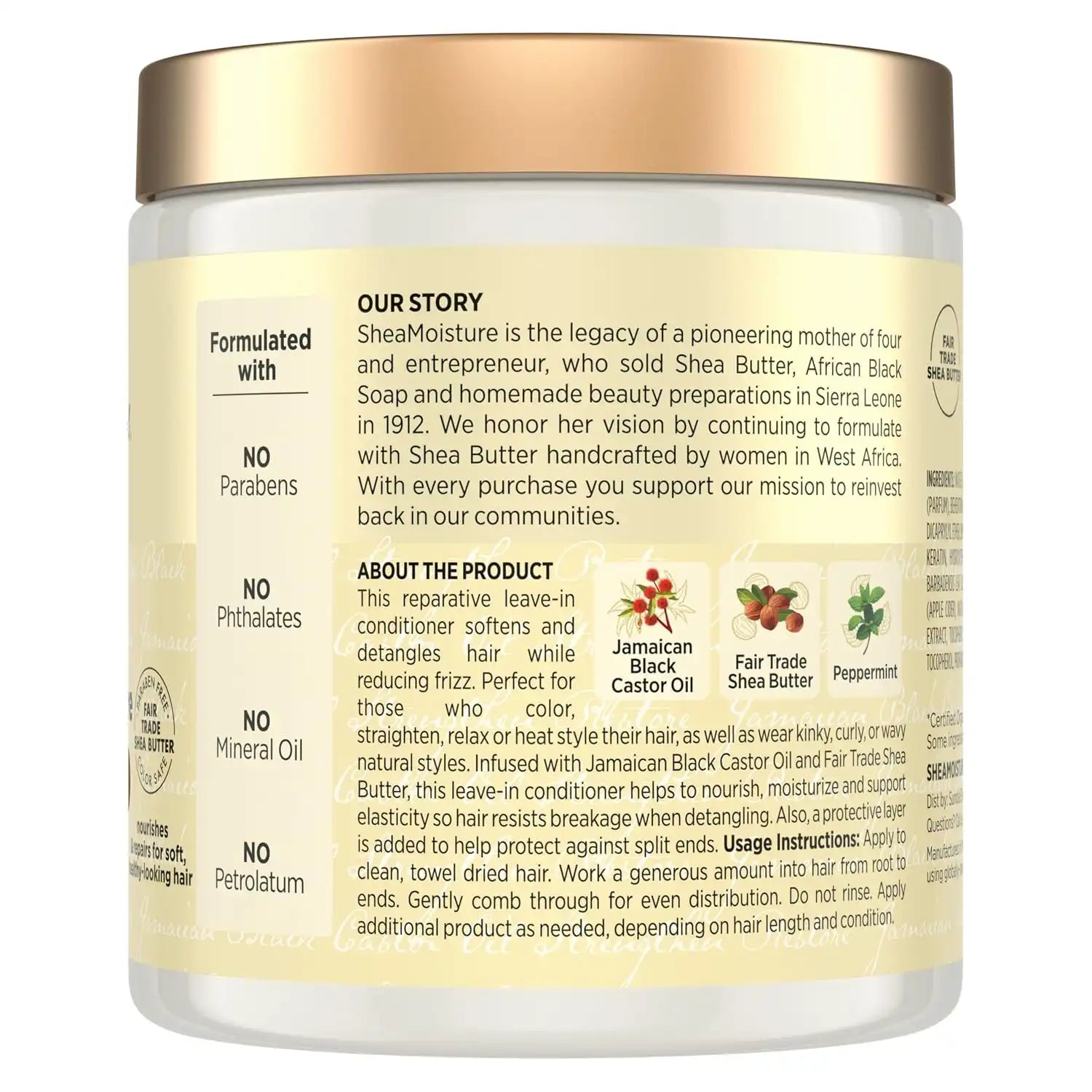 SHEA MOISTURE JBCO LEAVE IN COND STRNGTH+RESTORE 20 FL.OZ. Secondary image