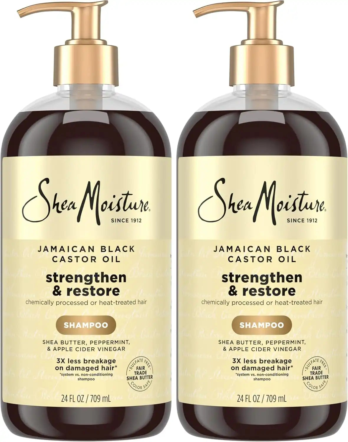 SheaMoisture Strengthen and Restore Shampoo Jamaican Black Castor Oil for Damaged Hair Sulfate-Free 24 oz,(Pack of 2) Main image