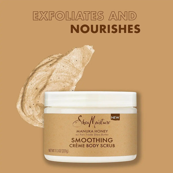 SheaMoisture Smoothing Body Scrub Manuka Honey To Reduce Rough Skin Exfoliating Body Scrub with Fair Trade Shea Butter 11.3 oz