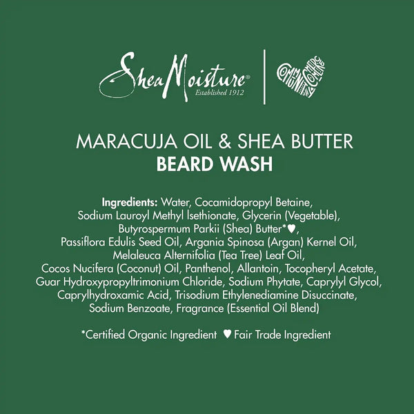 SheaMoisture Beard Wash for a Full Beard Maracuja Oil & Shea Butter to Deep Clean and Refresh Beards 6 oz (Pack of 24)