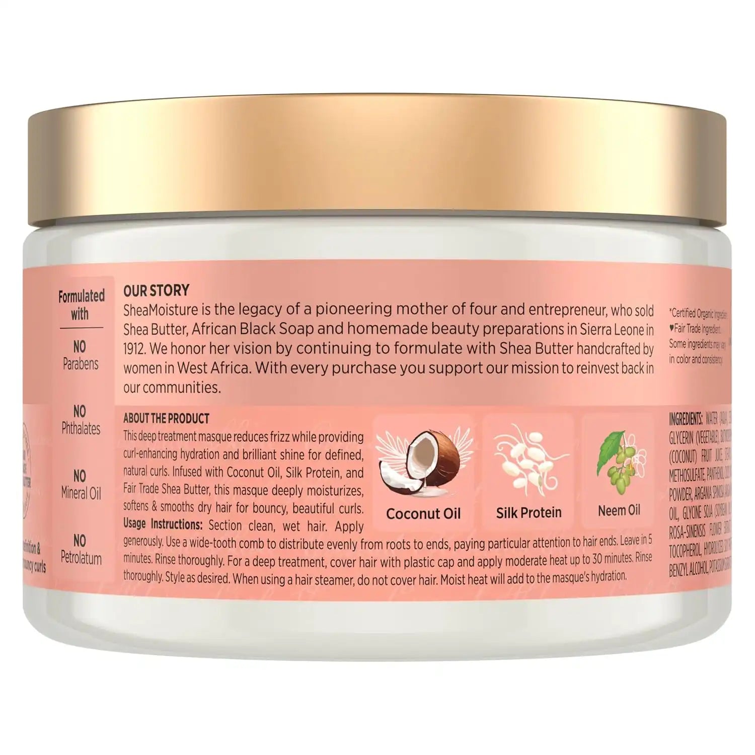 Shea Moisture Coconut & Hibiscus Hair Mask for Curly Hair 11.5oz Secondary image