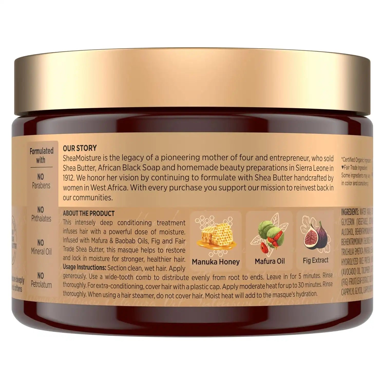 Shea Moisture Intensive Hydration Hair Masque Manuka Honey & Mafura Oil For Dry, Damaged Hair Deep Conditioning_Hair Treatment 11.5 oz (Pack of 12) Secondary image