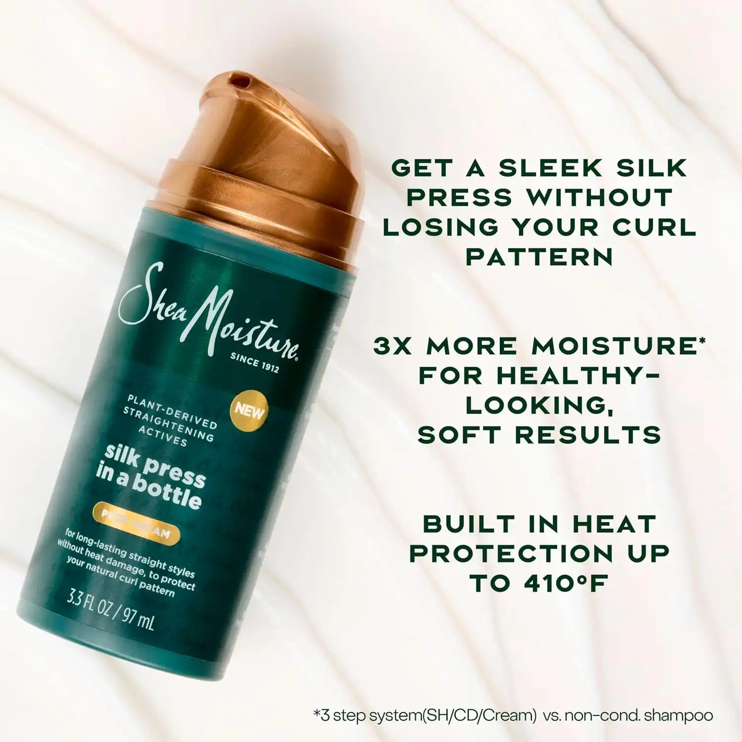 Shea Moisture Silk Press in a Bottle Prep Cream for Heat Protection 3.3oz Secondary image