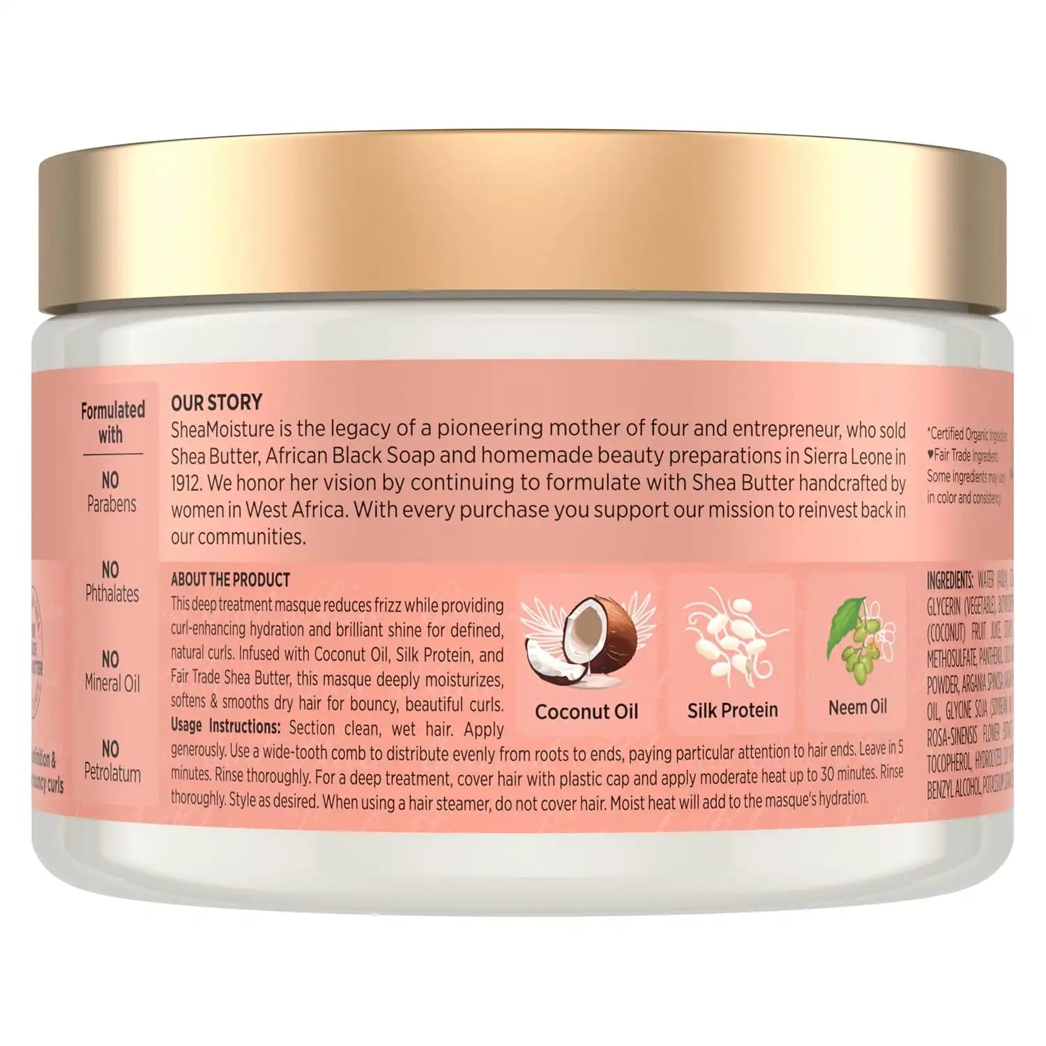 SheaMoisture Hair Mask Coconut & Hibiscus for Dry Curls Hair Mask with Shea Butter 11.5 oz, (Pack of 2) Secondary image