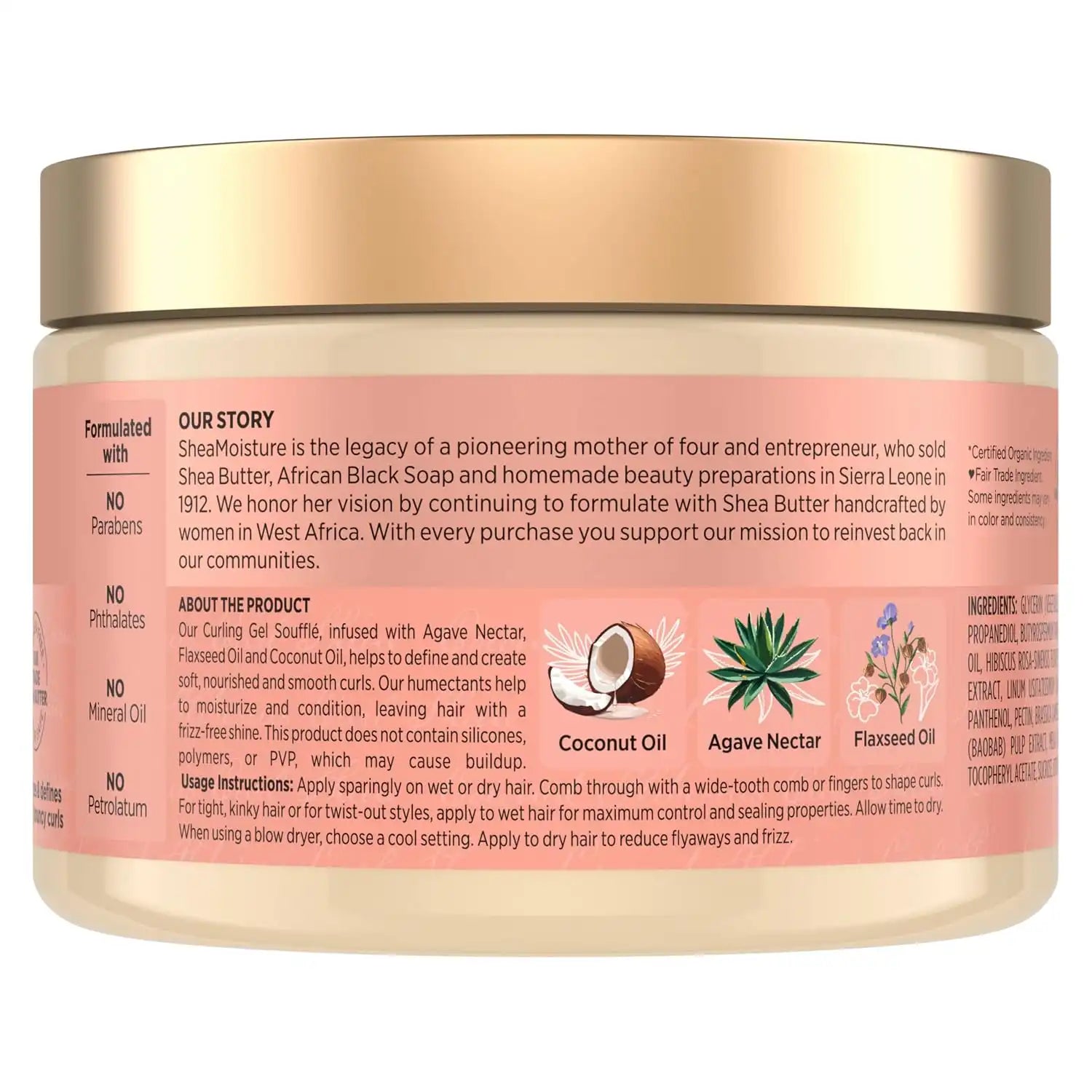 Shea Moisture Coconut & Hibiscus Curling Gel Soufflé 12oz Secondary image