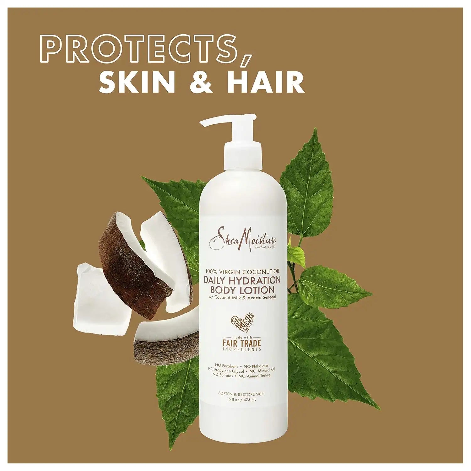 SheaMoisture Daily Hydration Body Lotion Moisturizer 100% Virgin Coconut Oil For All Skin Types Paraben Free 16 oz Secondary image