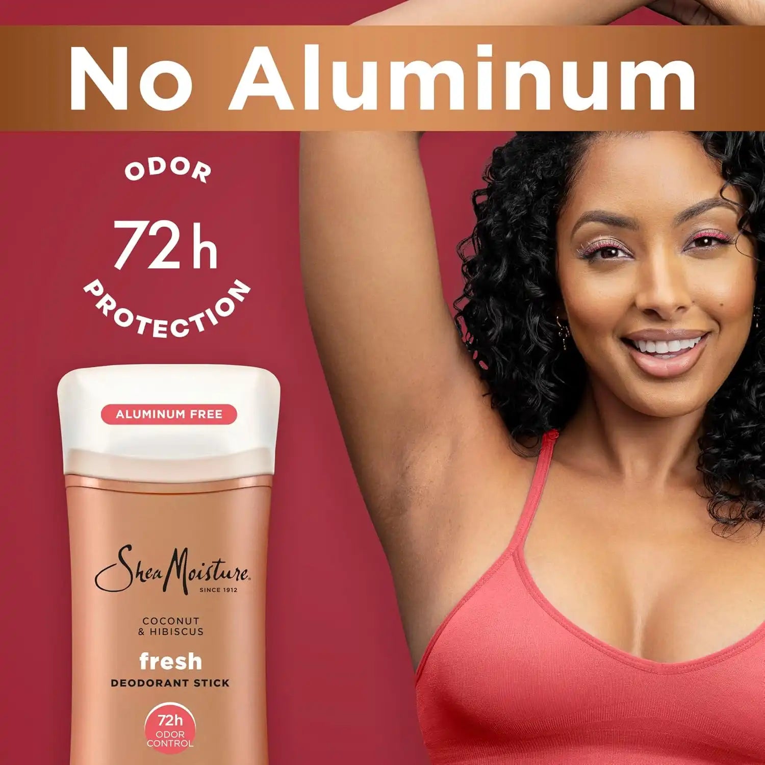 SheaMoisture Deodorant Stick 72h Odor Control Coconut & Hibiscus Fresh Aluminum Free, 2.6 Ounce (Pack of 12) Secondary image