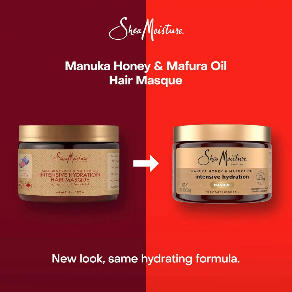 Shea Moisture Intensive Hydration Hair Masque Manuka Honey & Mafura Oil For Dry, Damaged Hair Deep Conditioning_Hair Treatment 11.5 oz (Pack of 12)