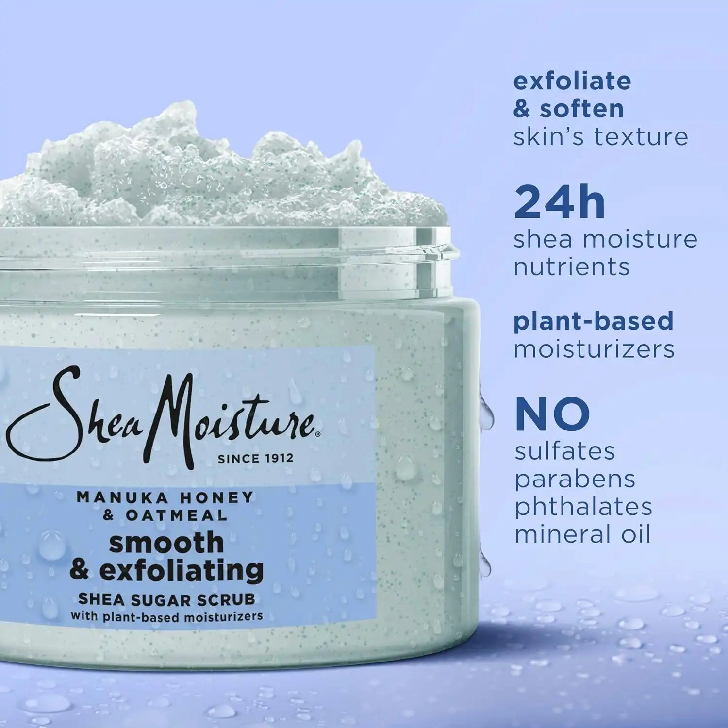 SheaMoisture Shea Sugar Body Scrub Manuka Honey Oatmeal 12 oz Secondary image