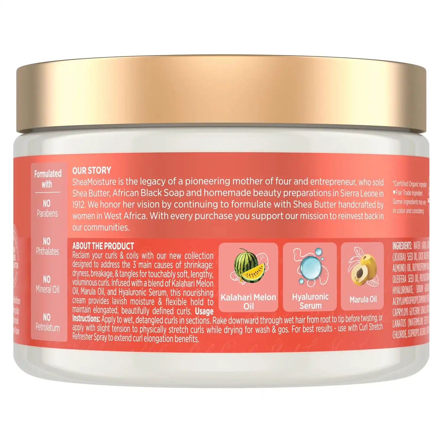 SheaMoisture Curl Stretch Multi-tasking Volume Cream Kalahari Melon Oil and a Tropical Vacation Scent With Hydrating Hyaluronic Serum, Defines Type 4 Curls For Days 11 Fl Oz, (Pack of 2) Secondary image